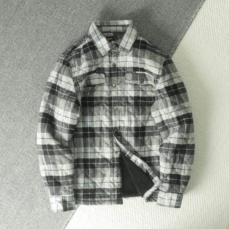 Flannel Shirt Lined - Fall Winter Men's Plaid Flannel Fleece