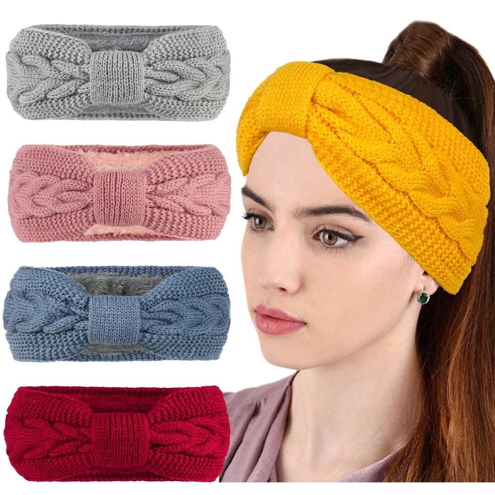 Winter Headband Fleece - Winter Knitted Women Headbands Thicken Fleece