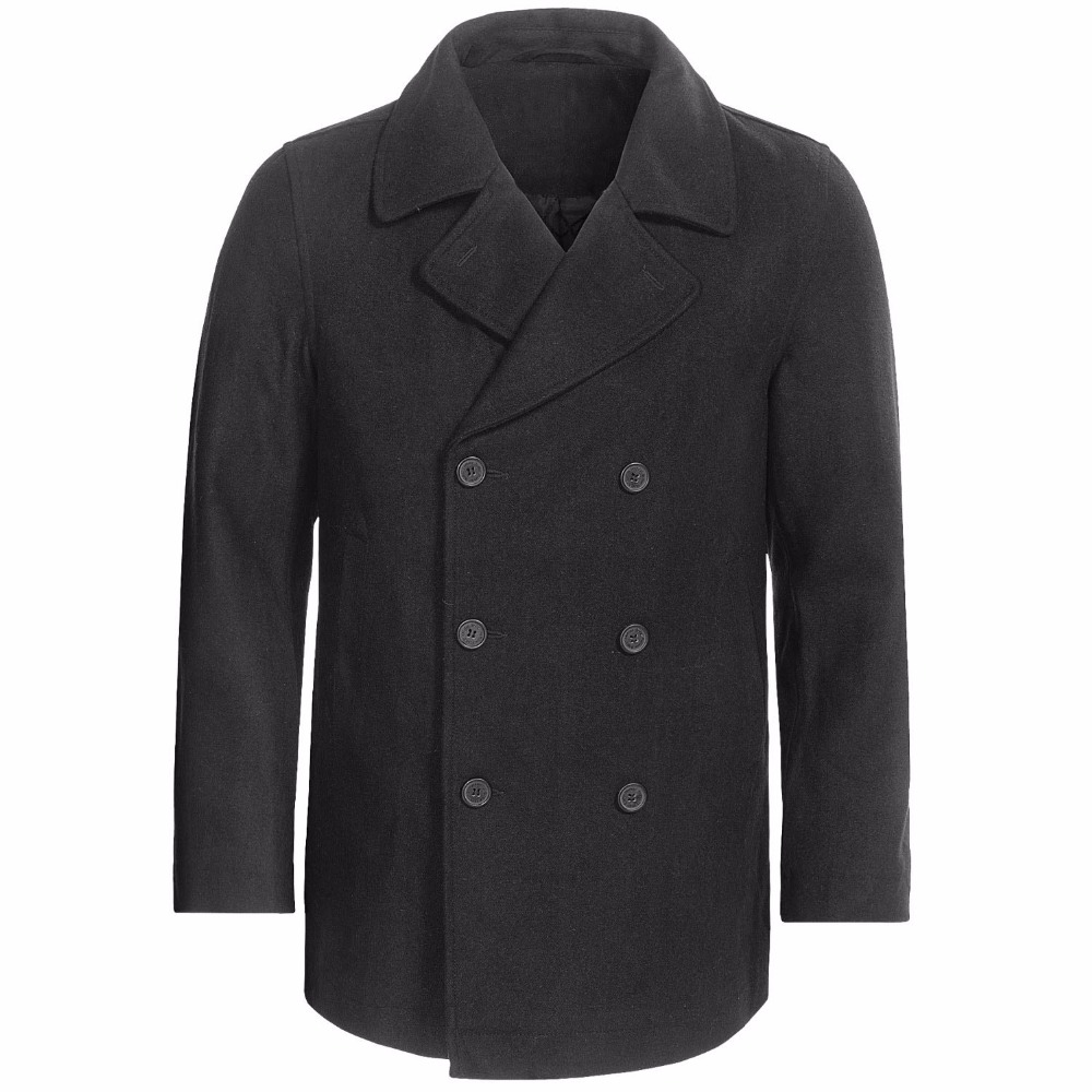 Wool Coat Peacoat - Custom Made Charcoal grey Pea Coat