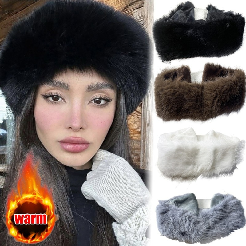 Wide Band Fur Headband Winter  - Fleece Ear Warmer Band 评论和价格