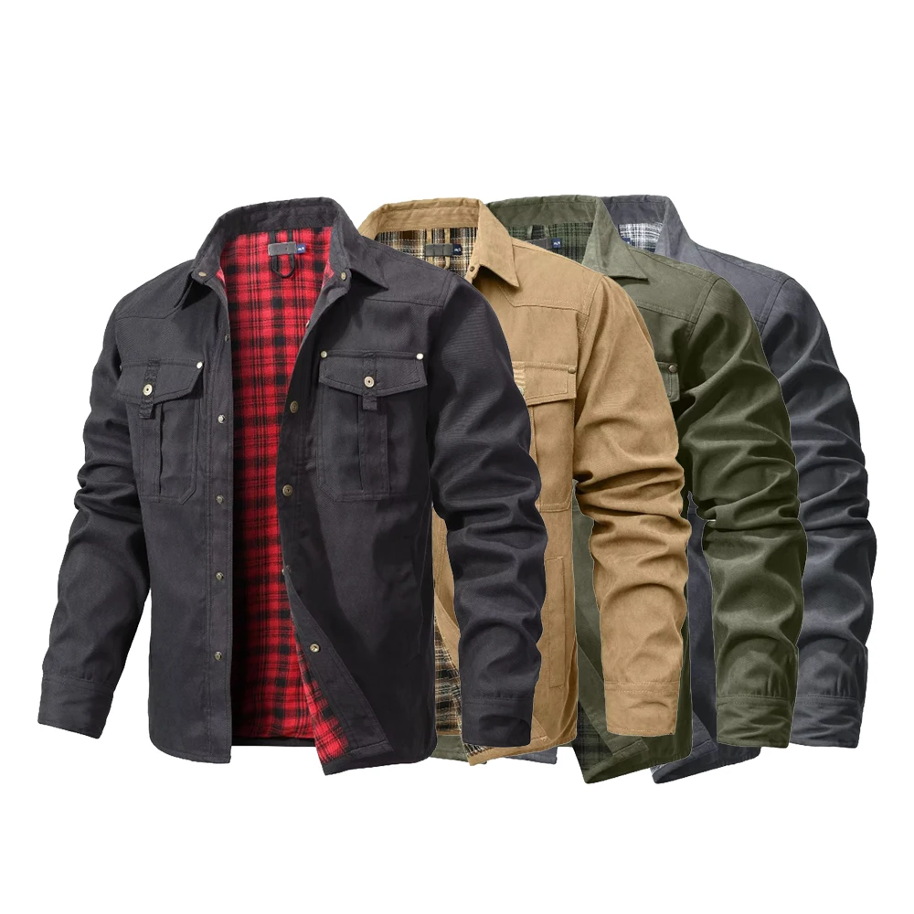 Men's Jackets Spring Flannel L - Flannel Shirt Lined 评论和价格