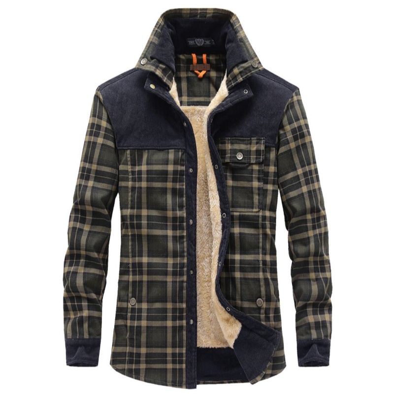 Men's Jackets Winter Windproof - Flannel Shirt Lined 评论和价格