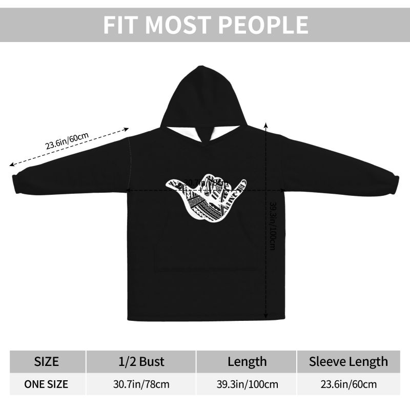 Polynesian Tattoo Shaka Tribal - Sherpa Hoodie Fleece 评论和价格