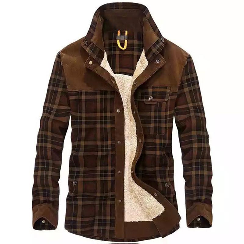 Men's Vintage Plaid Shearling  - Flannel Shirt Lined 评论和价格