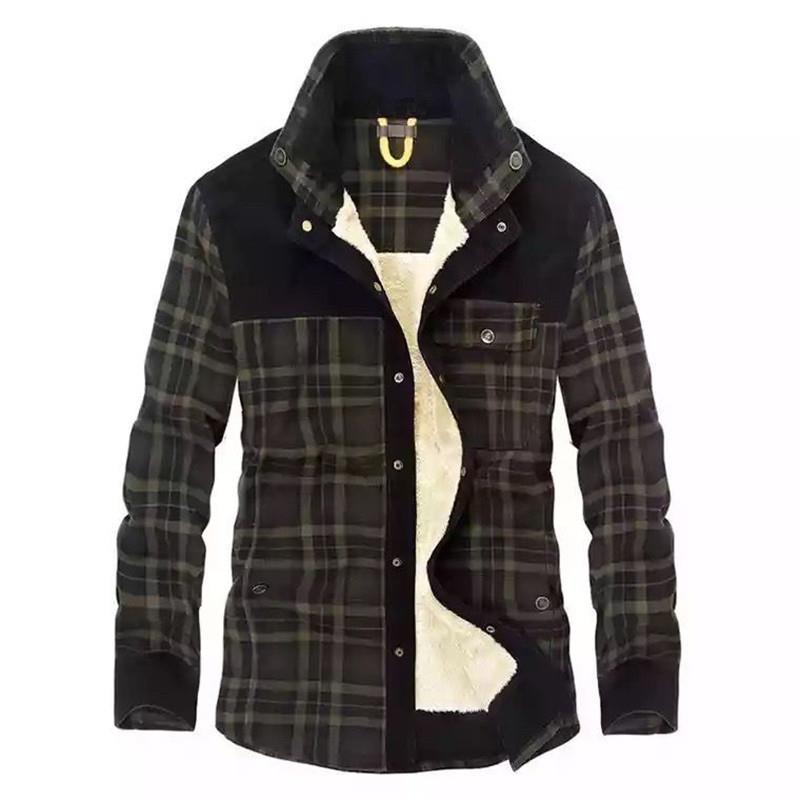 Men's Vintage Plaid Shearling  - Flannel Shirt Lined 评论和价格