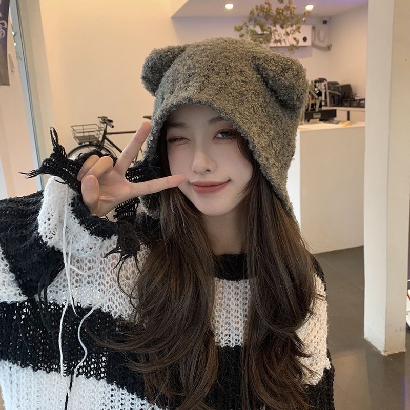 Autumn Winter Women Knit Hat C - Knit Beanie Hat Warm 评论和价格