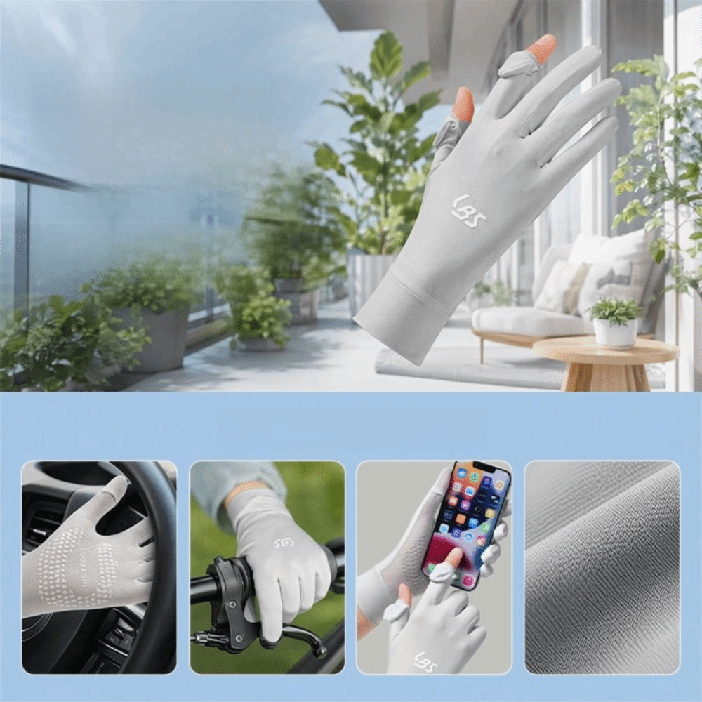 Women Ice Silk UV Protection G - Touch Screen Gloves 评论和价格