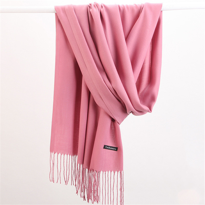 Fashion Solid Color 2023 Women - Cashmere Pashmina Wrap 评论和价格