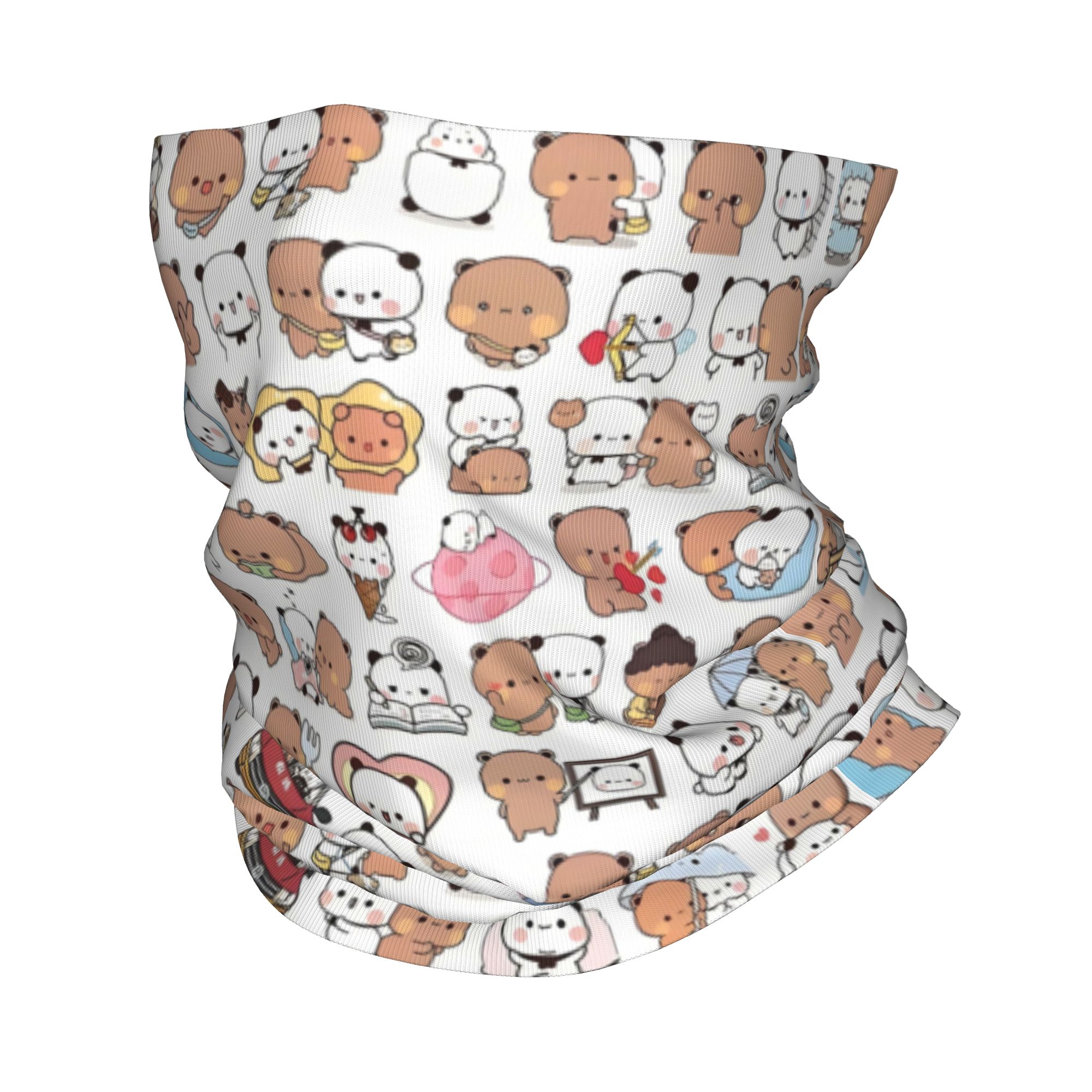 Custom Bear Cartoon Peach And  - Neck Gaiter Fleece 评论和价格