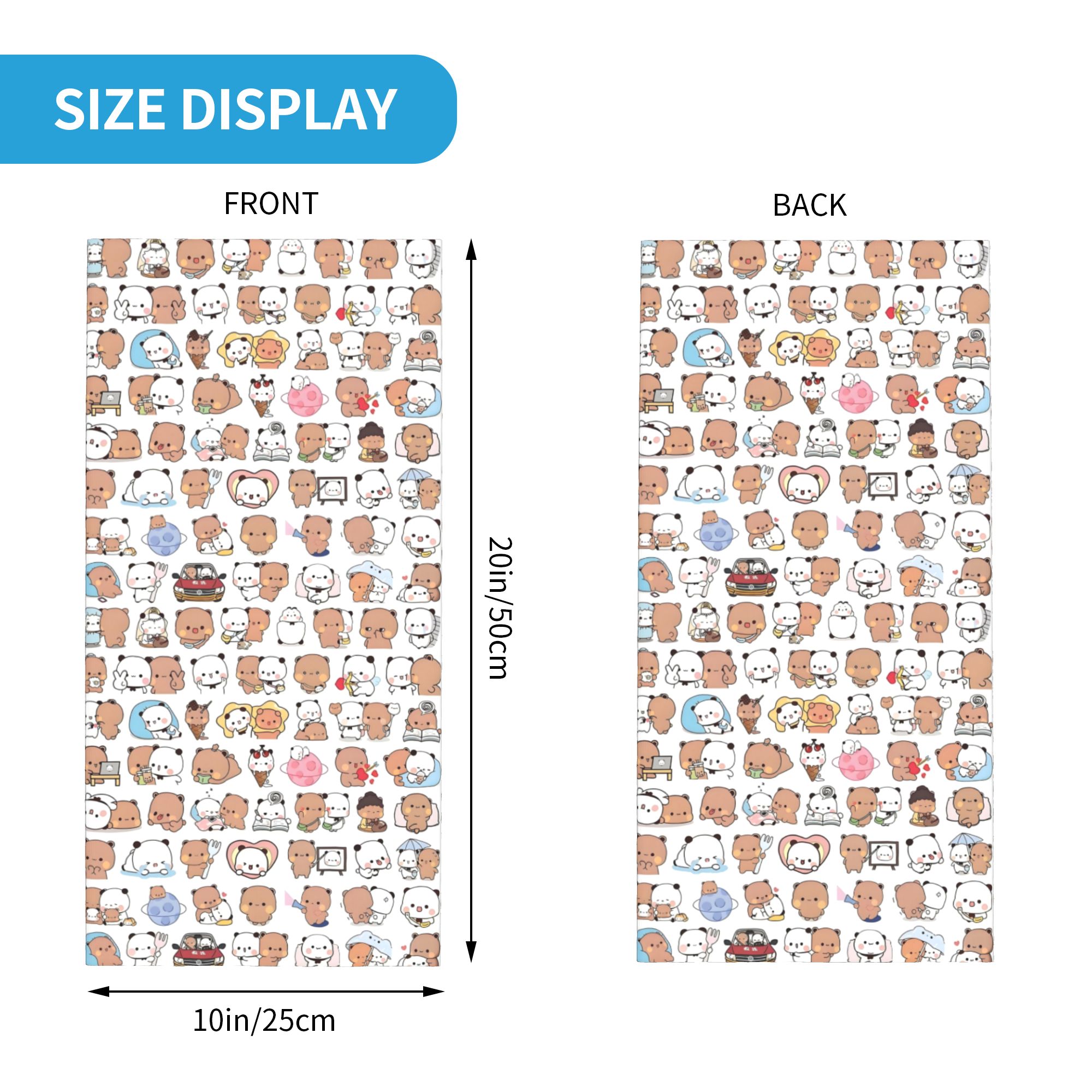 Custom Bear Cartoon Peach And  - Neck Gaiter Fleece 评论和价格