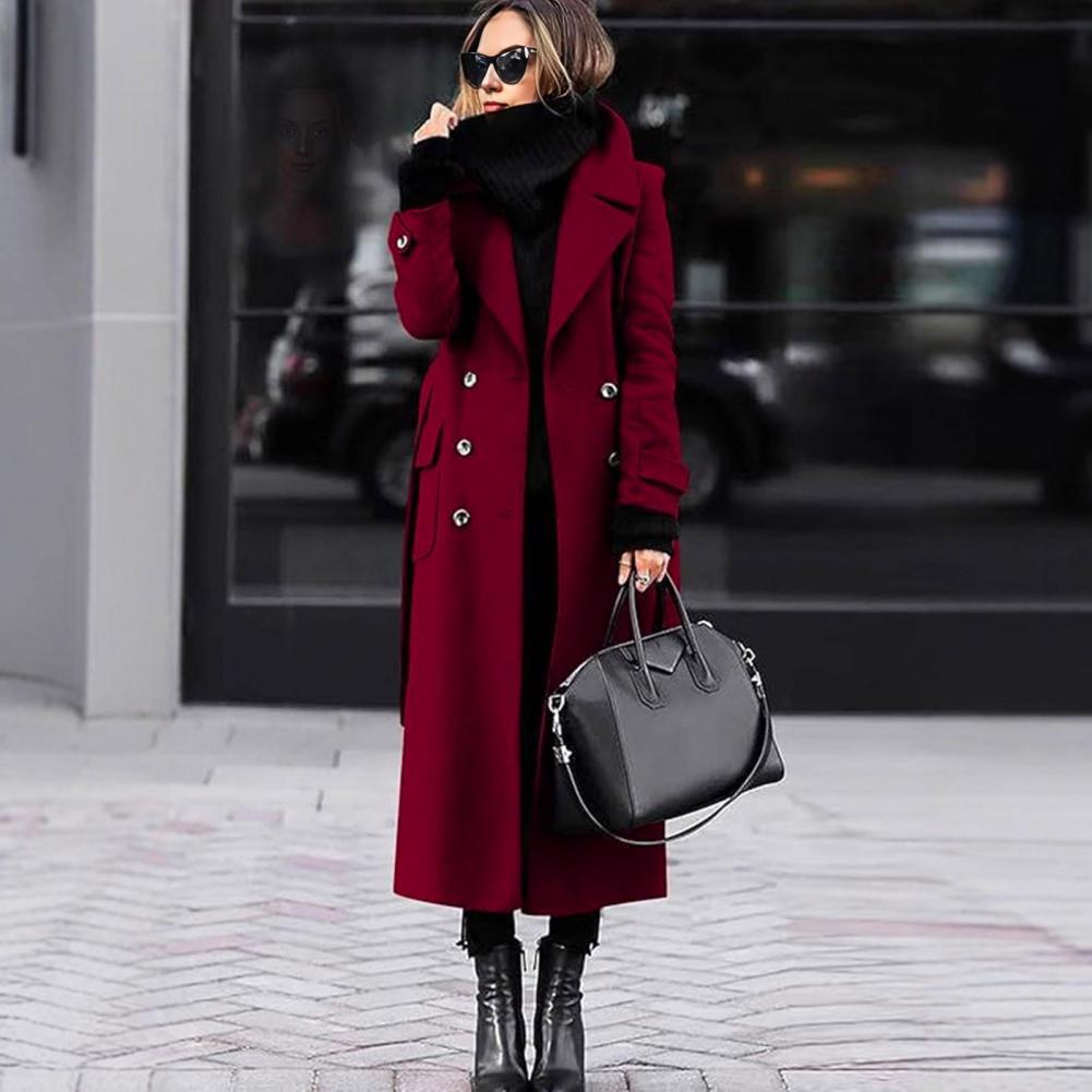 Long Sleeve Coat Women Coat Wo - Wool Coat Peacoat 评论和价格