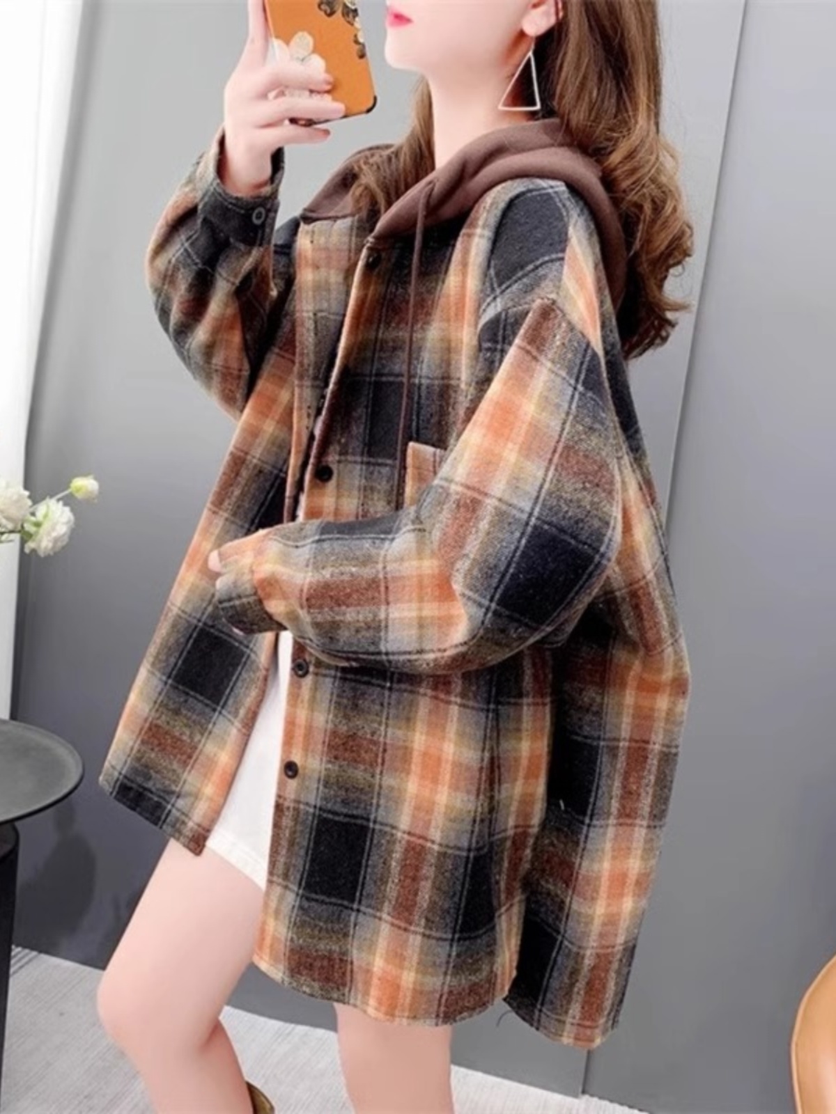 Women's Oversized Plaid Flanne - Flannel Shirt Lined 评论和价格
