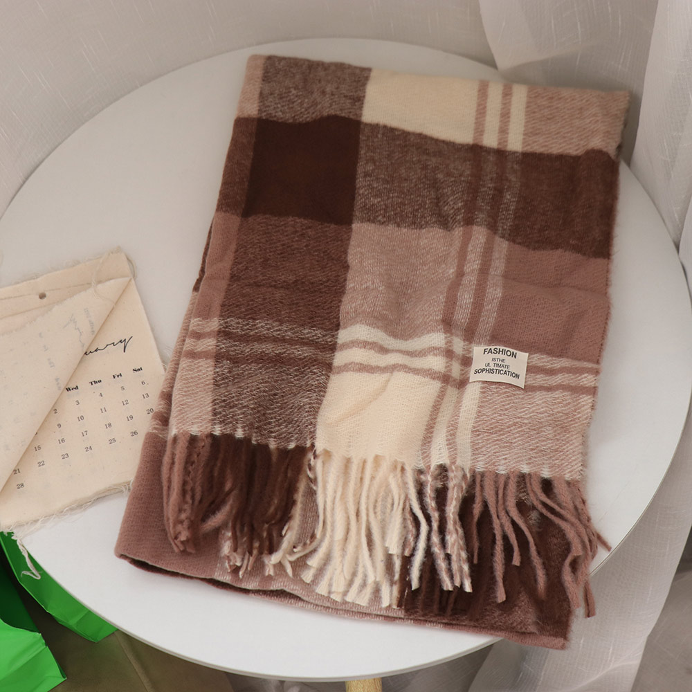 Casual Windproof Plaid Wool Sc - Wool Scarf Men 评论和价格