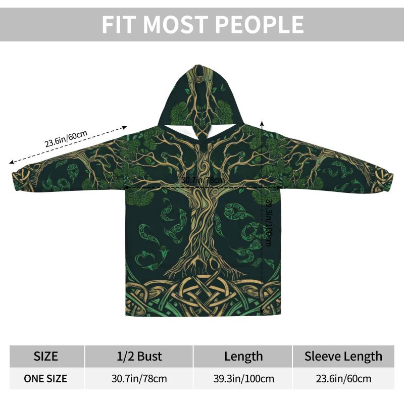 Tree of Life Celtic Pattern Bl - Sherpa Hoodie Fleece 评论和价格