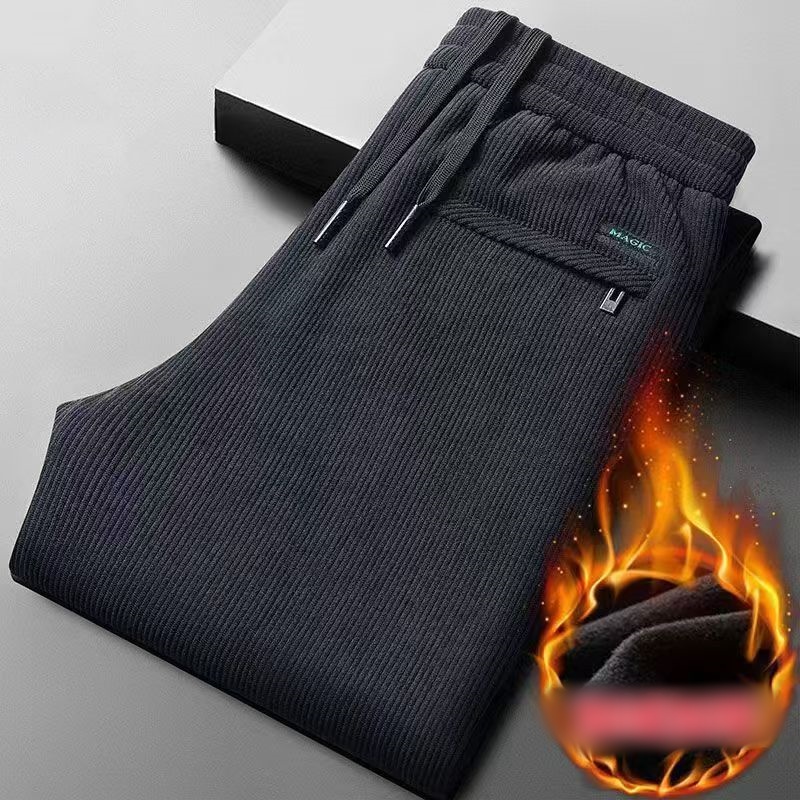 Black gray men's corduroy and  - Corduroy Pant Warm 评论和价格