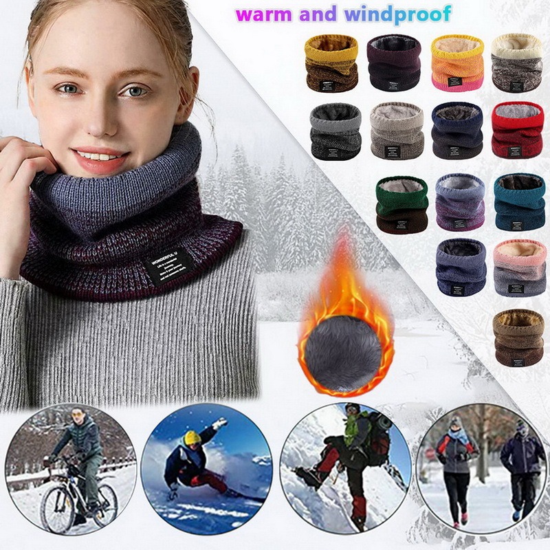 Winter Women Men's Knitted Gra - Wool Scarf Men 评论和价格