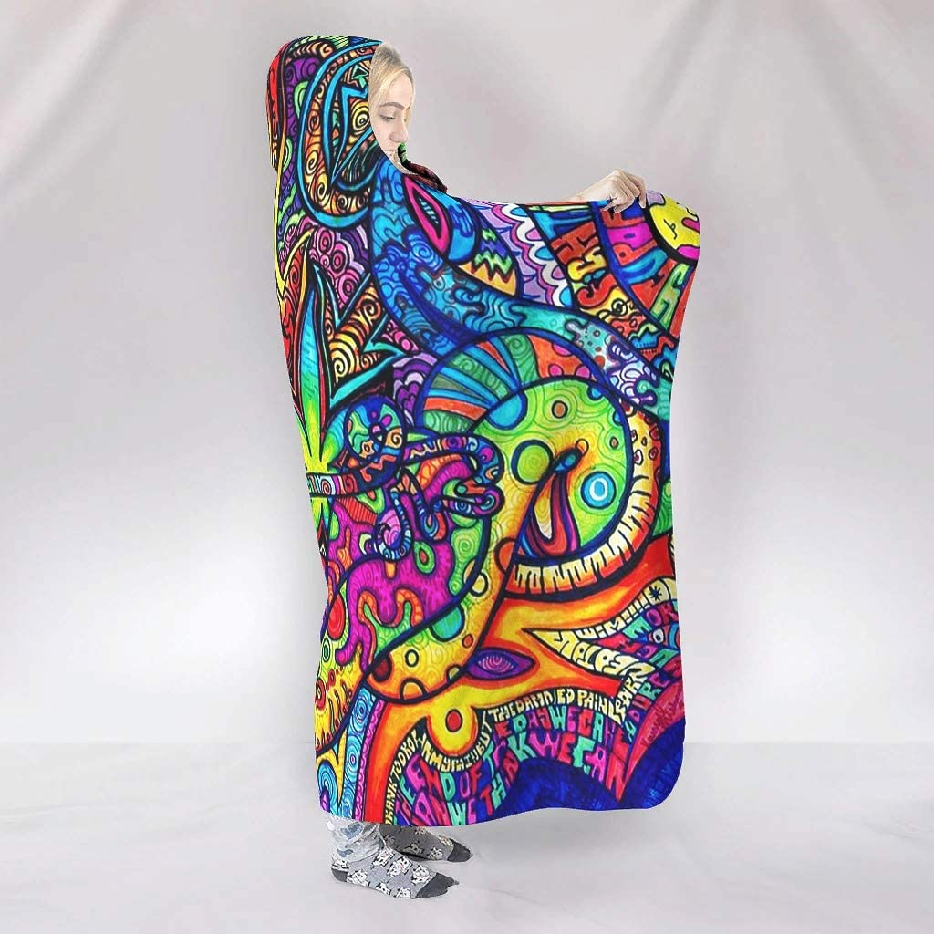 Abstract Bright Trippy Rainbow - Sherpa Hoodie Fleece 评论和价格
