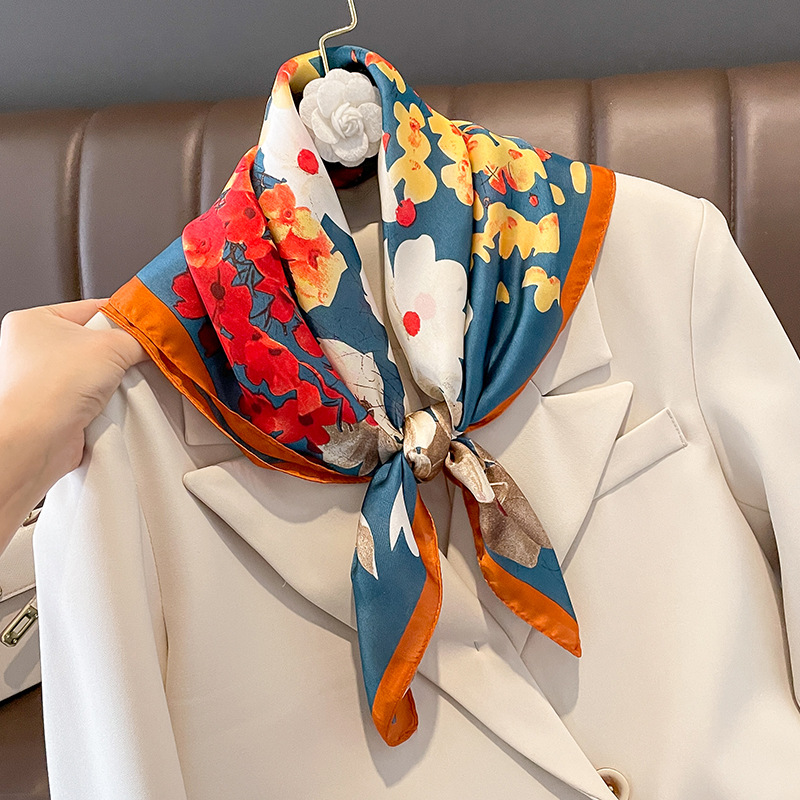 70x70cm Silk Scarf Square For  - Shawl Wrap Winter 评论和价格