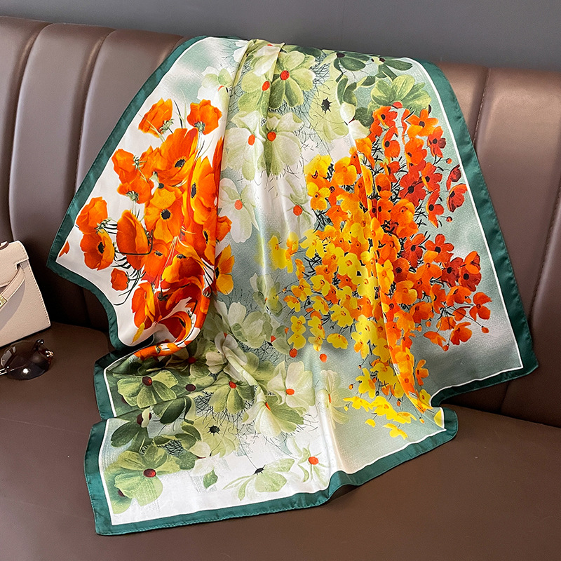 70x70cm Silk Scarf Square For  - Shawl Wrap Winter 评论和价格
