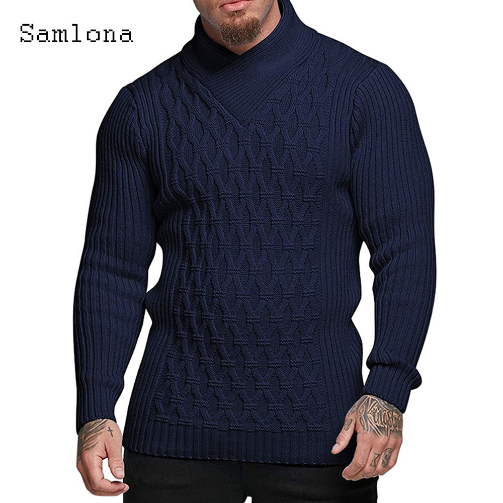 Samlona Men Autumn New Knittin - Wool Scarf Men 评论和价格