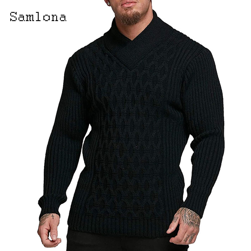 Samlona Men Autumn New Knittin - Wool Scarf Men 评论和价格