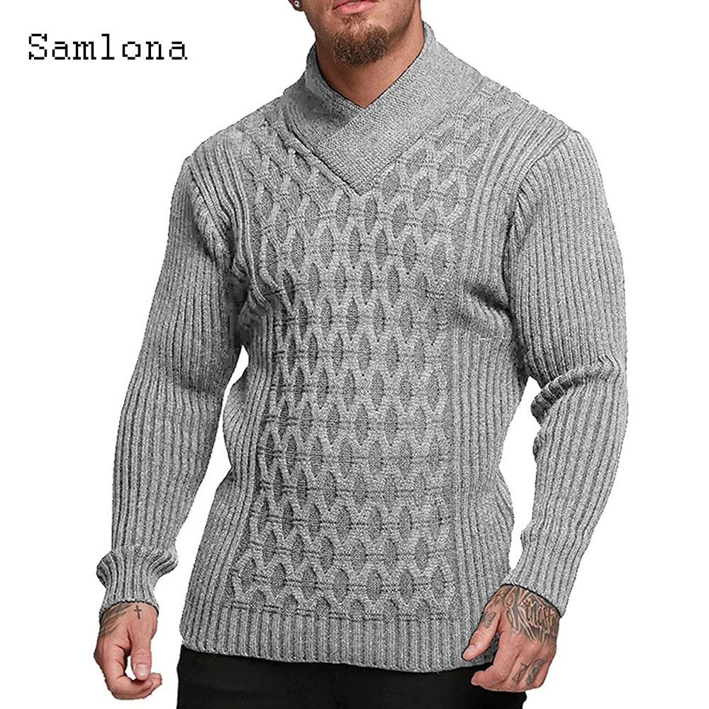 Samlona Men Autumn New Knittin - Wool Scarf Men 评论和价格