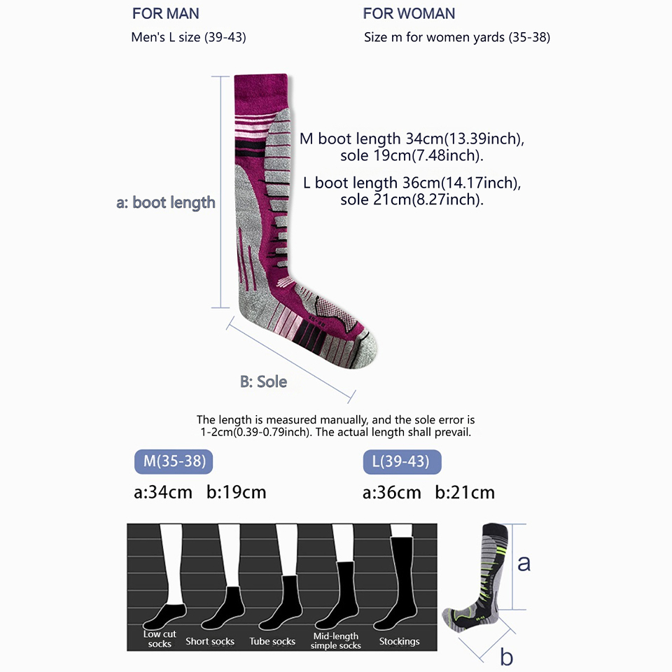 GTUBIKE Merino Wool Ski Socks, - Thermal Sock Wool 评论和价格