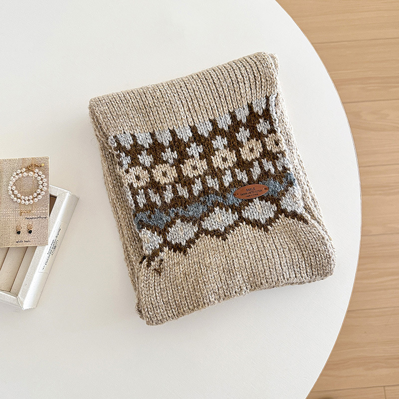 jacquard knitting scarf for wo - Wool Scarf Men 评论和价格