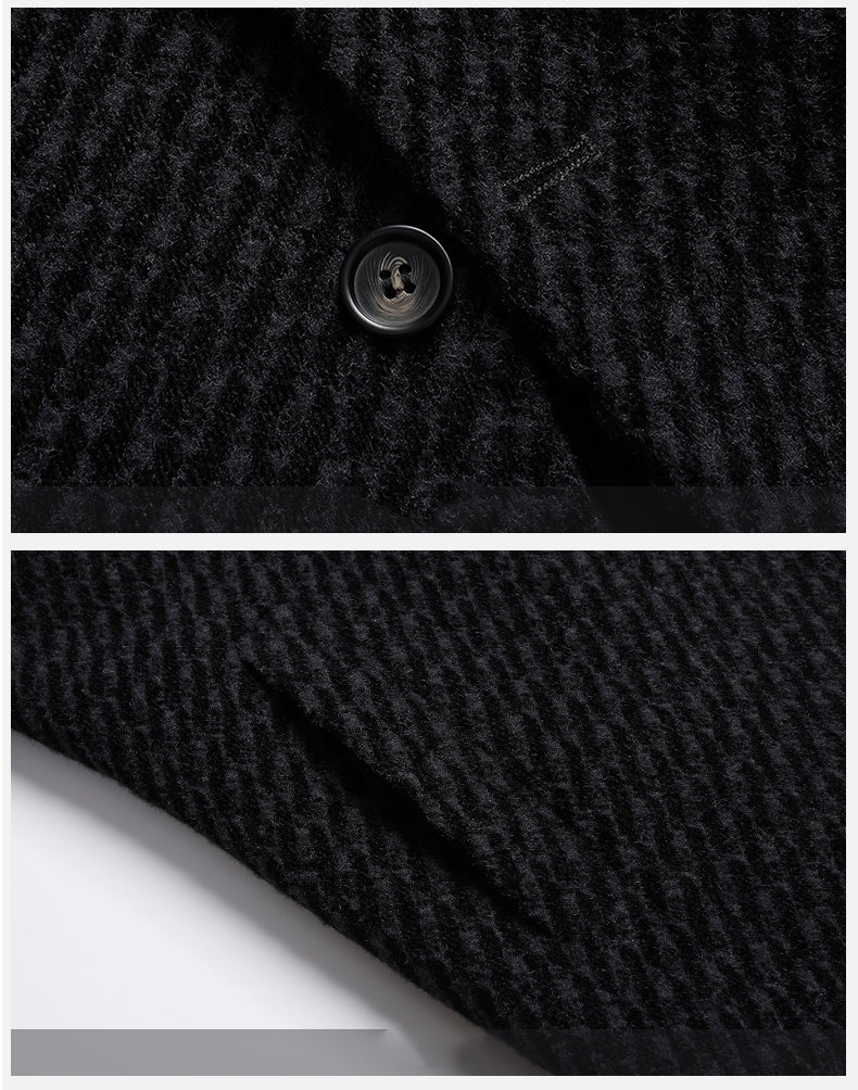 Long Coat Men Mens Wool Jacket - Wool Coat Peacoat 评论和价格