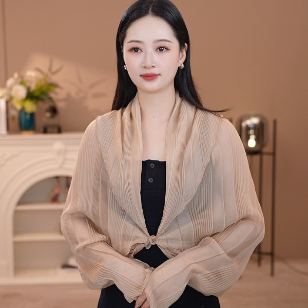 Solid Color Sun Protection Top - Shawl Wrap Winter 评论和价格