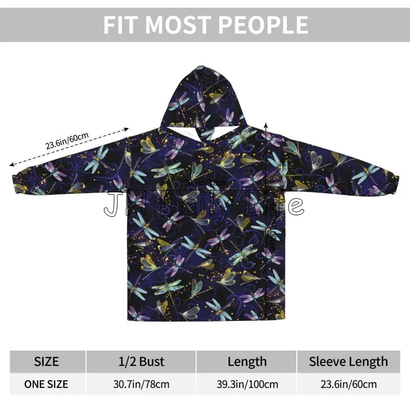Dragonfly Galaxy Wearable Blan - Sherpa Hoodie Fleece 评论和价格