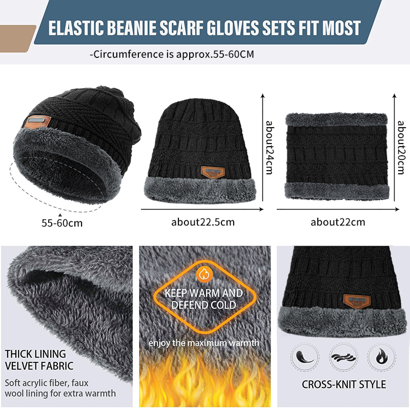 New Winter Beanie Hat for Men  - Wool Scarf Men 评论和价格
