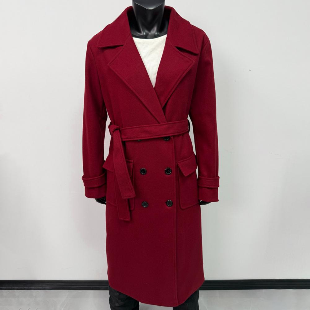 Women Coat Women's Double Brea - Wool Coat Peacoat 评论和价格