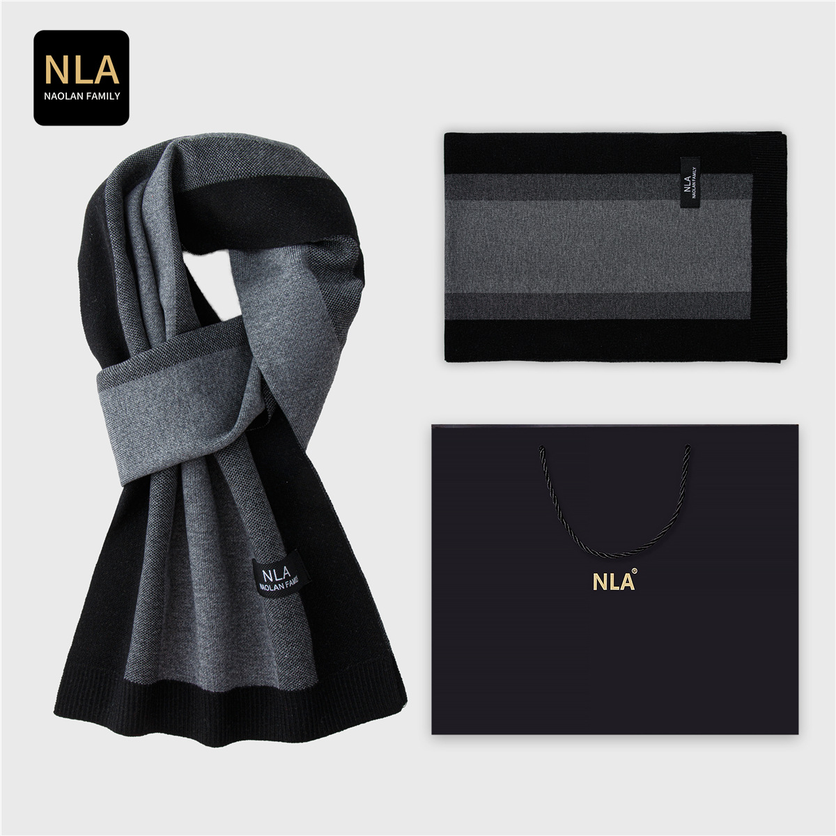Gift Box Knitted Men's Wool Sc - Wool Scarf Men 评论和价格