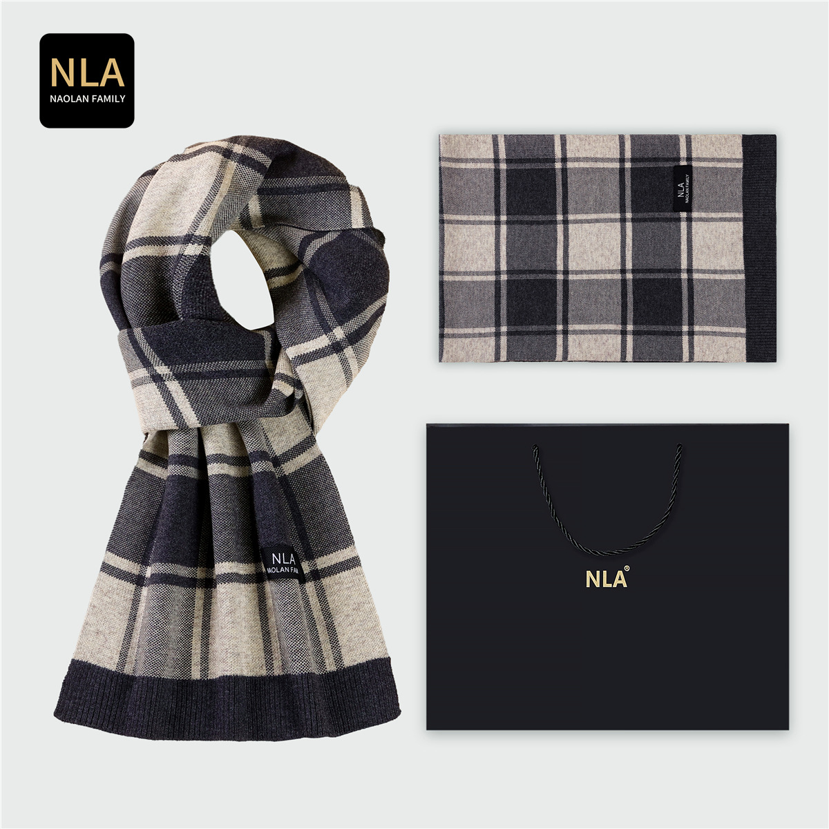 Gift Box Knitted Men's Wool Sc - Wool Scarf Men 评论和价格