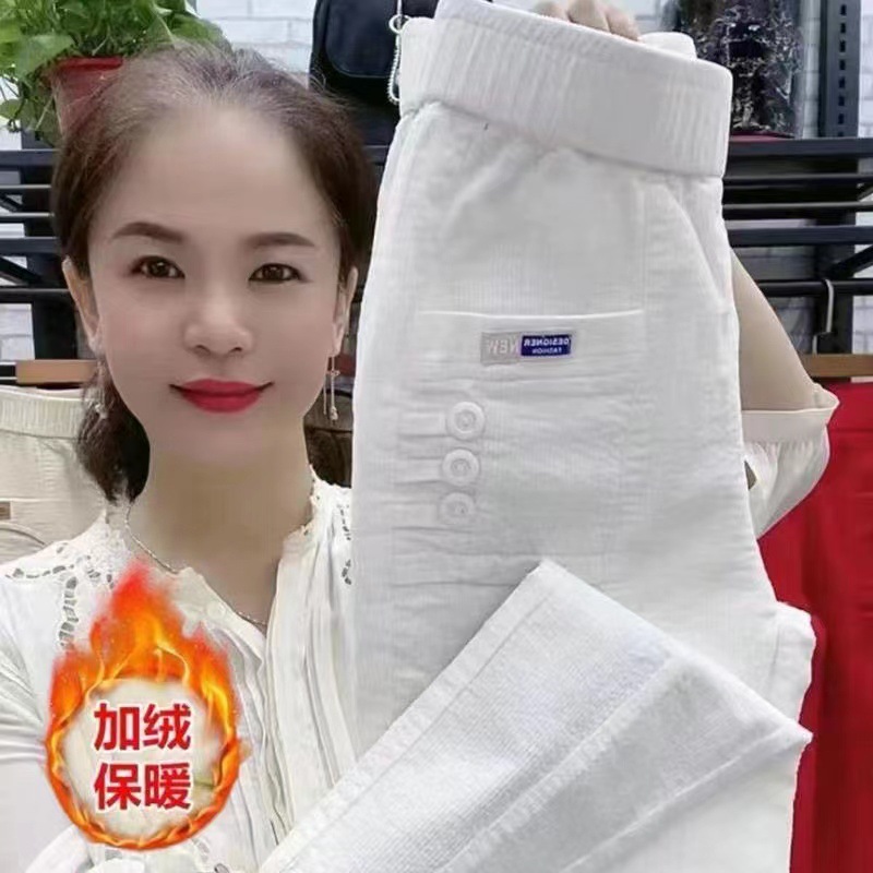 Women Warm Spring Winter Butto - Corduroy Pant Warm 评论和价格
