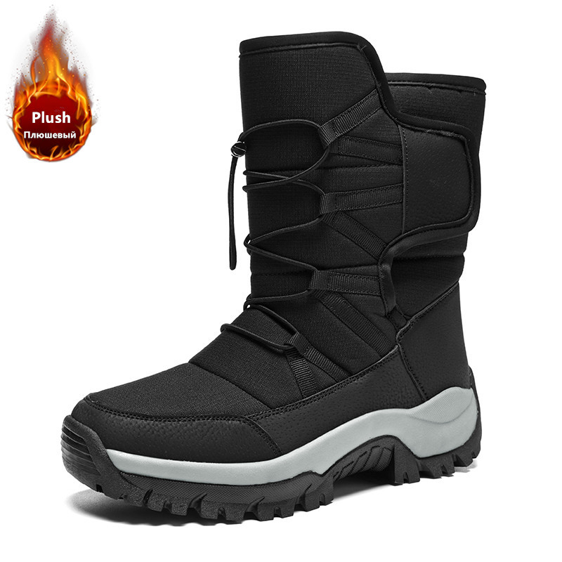 Men's Warm Plush Couple Snow B - Waterproof Winter Boot 评论和价格