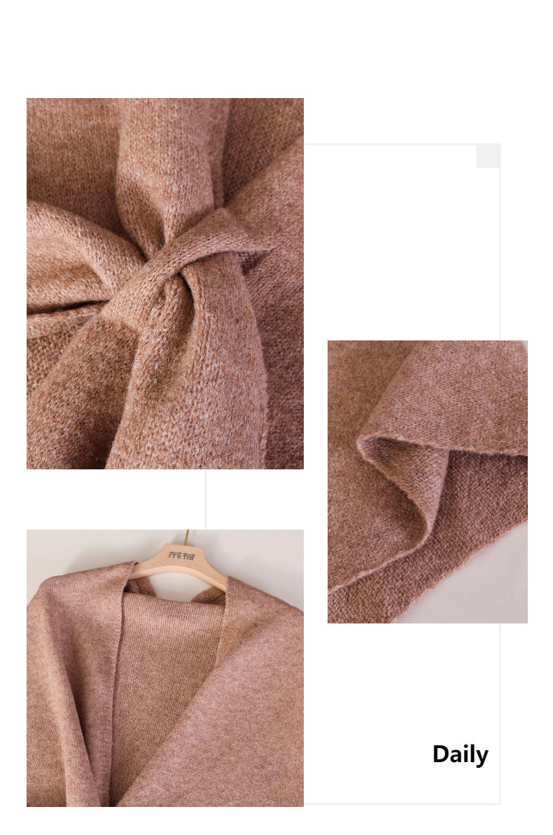 Simple Solid Color Knitted Tri - Shawl Wrap Winter 评论和价格